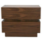 Large Walnut Stacked Box Nightstand – Two Drawers, Mid-Century Modern