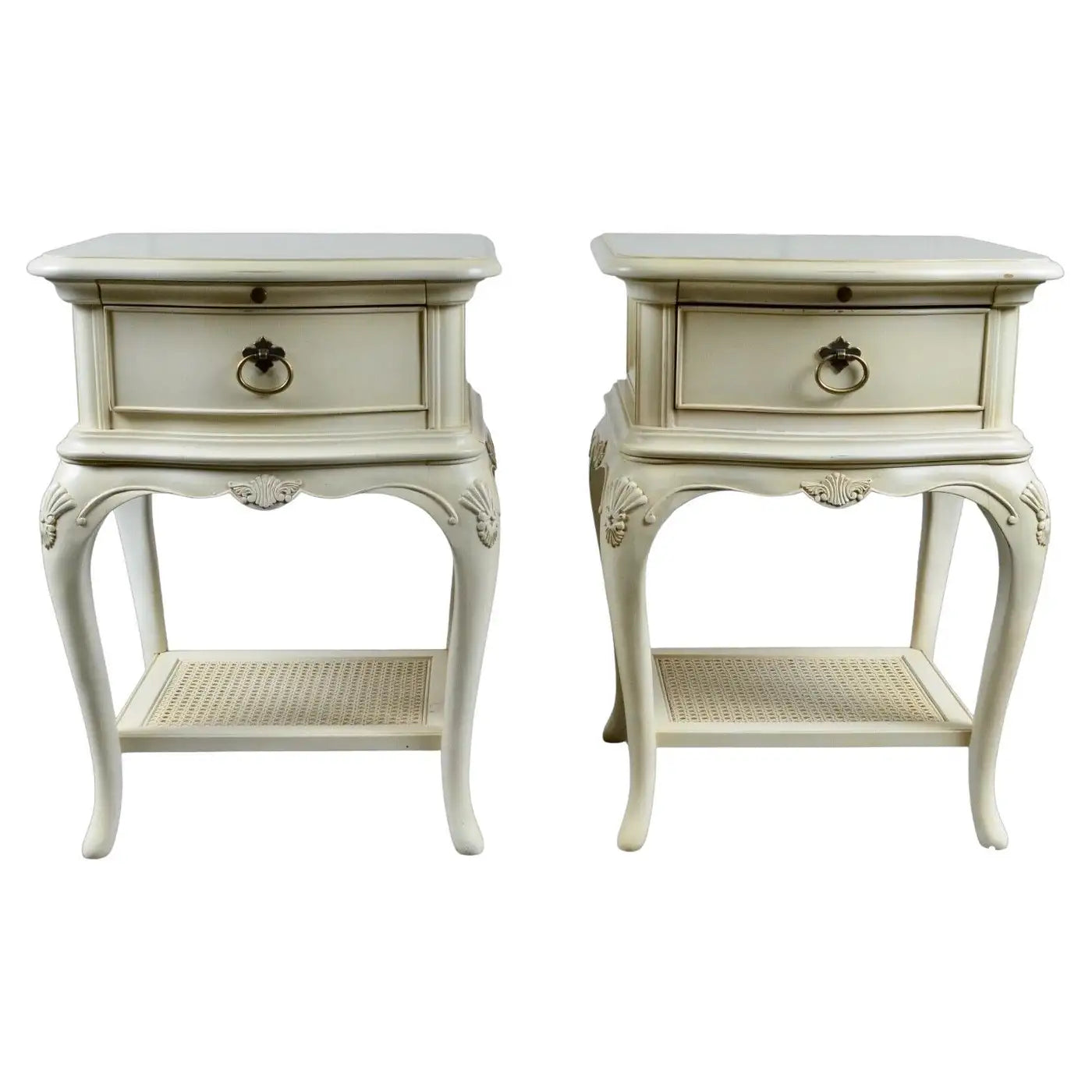 Ivory Single Drawer Bedside Nightstands Tables