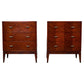 PAIR BESPOKE THREE-DRAWER WALNUT CHESTS – SET OF 2
