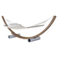 White hammock with wooden arc stand on a white background