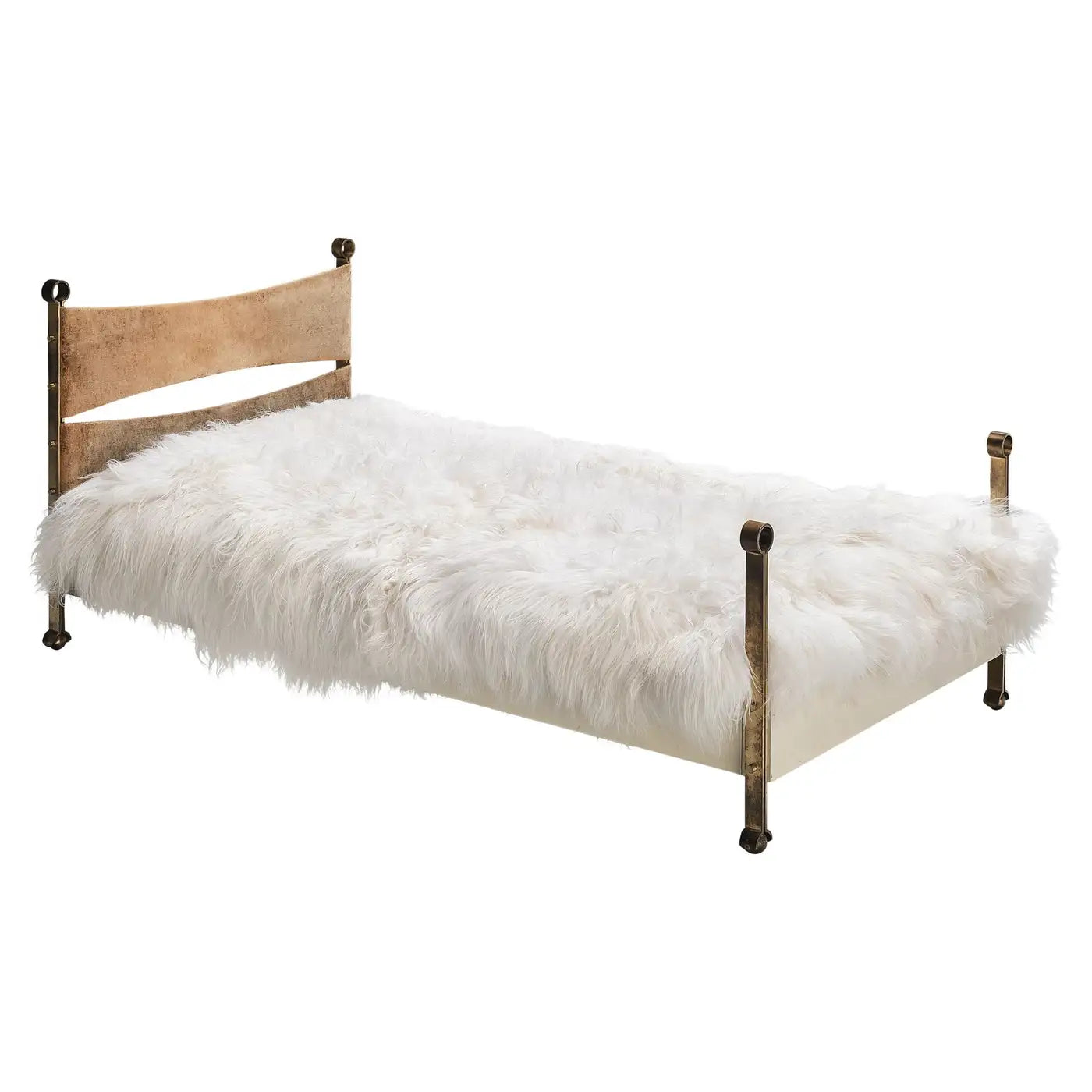 Rare Osvaldo Borsani Single Bed in Brass