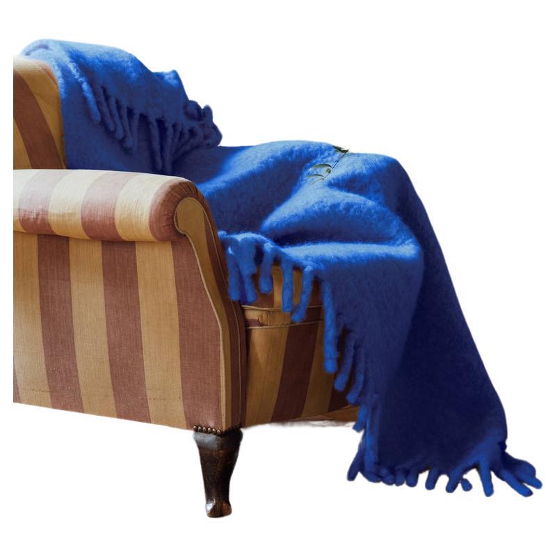 Chunky Mohair Blanket – Cobalt Blue 140x200 cm