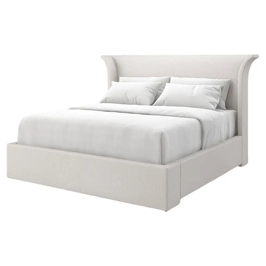 Flared Modern Fully Upholstered Queen Bed - Light