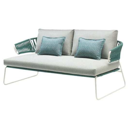 Modern Green Outdoor or Indoor Sofa in Metal and Rope, 21 Century