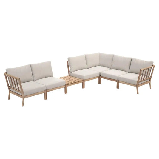 'Tradition' Outdoor Lounge Sofa Set in Teak 7 Piece Set