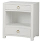 White Linen Wrapped Nightstand – Modern Minimalist Design