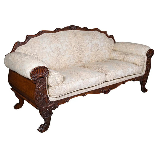 Antique Drawing Room Sofa, English, Large 2 Seat Settee, Show Frame