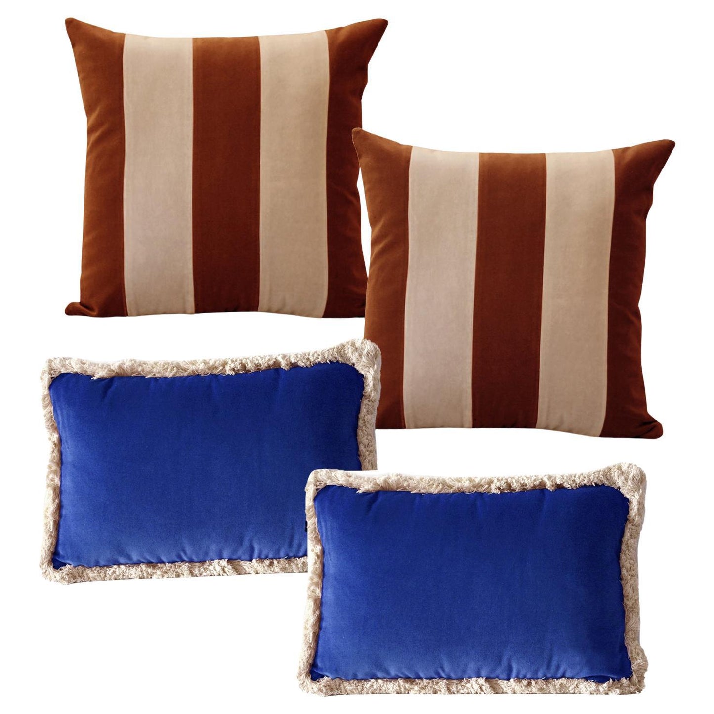 Gemma Brown & Daisy Cobalt Blue Deluxe Cushion Set