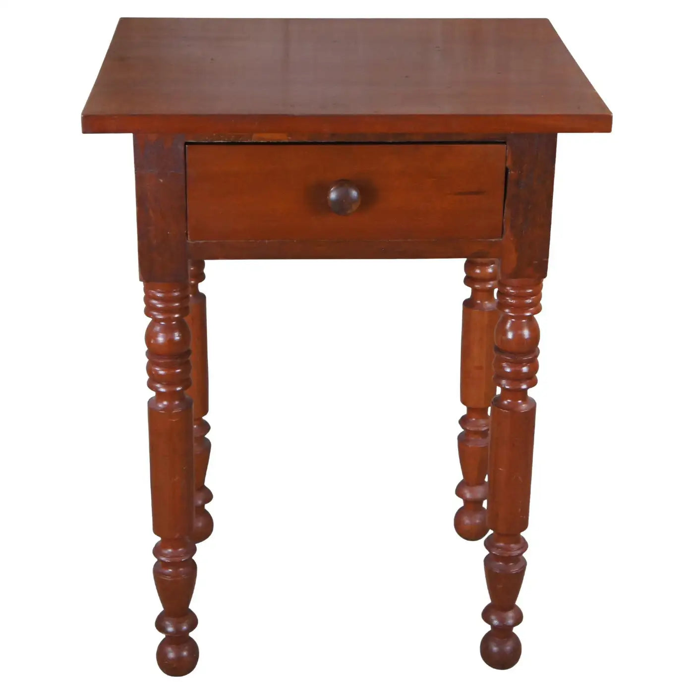 Antique Primitive Early American Cherry Side Accent Table Nightstand 30"