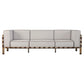 Durable Outdoor Sofa with Waterproof Fabric and Leather Details