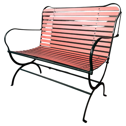 Camila Bench – Italian Postmodern Folding Wood & Metal Seating, 1984