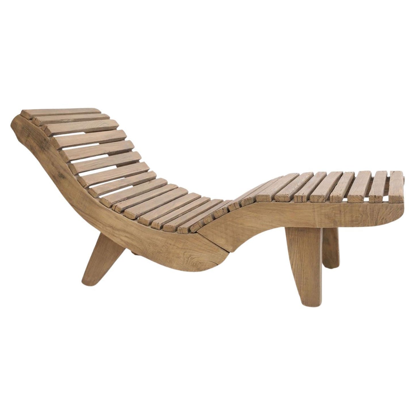 Wooden lounge chair on a white background
