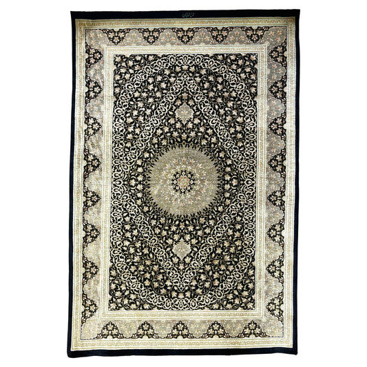 Authentic Hand-Knotted Persian Qum Silk Rug