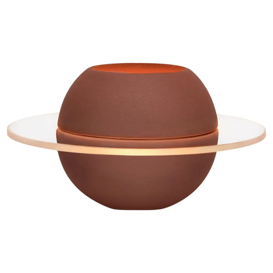 Tealight Candle Holder "Sfär Red Soil" in Glass and Glazed Porcelain
