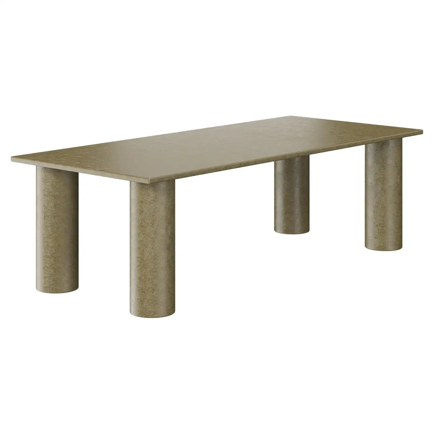 Made To Order Brutalist Outdoor Dining Table, Aged Finish