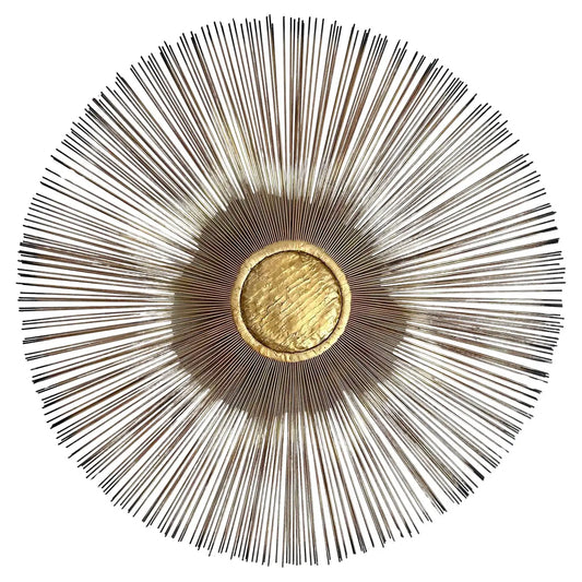Mid-Century Starburst Mixed Metal Wall Art Sculpture