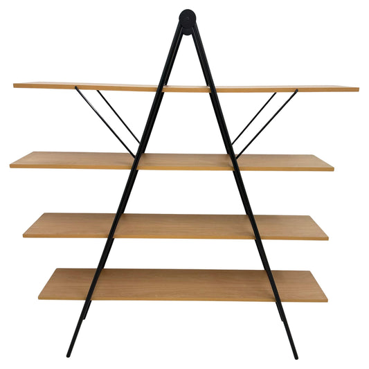 Vintage 1980s Postmodern Minimalist Wall Shelves – Metal & Wood