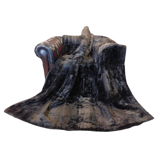Sheared Beaver King Size Blanket Luxurious Fur Throw