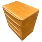 Wooden storage unit with drawers on a white background