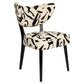 Chair with black and white abstract pattern on a white background
