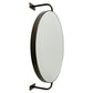 Vorso Wall-Attached Rotating Round Mirror with Bronze Patina Frame – Contemporary