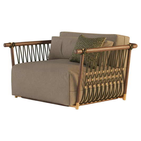 Tupi Outdoor Armchair – Wooden Frame with Nautical Rope & Stainless Steel Details, 2025