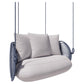 Perlage Outdoor Aluminum Swing Upholstered in Bouclé with Nautical Rope Details