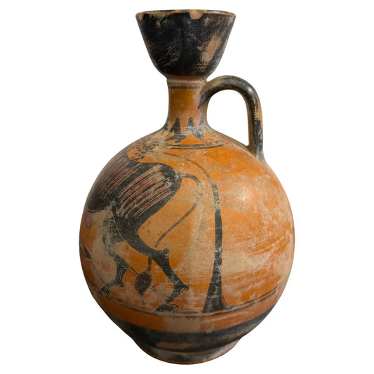 A Greek Black Figure Style Grand Tour Squat Lekythos, 19th Century