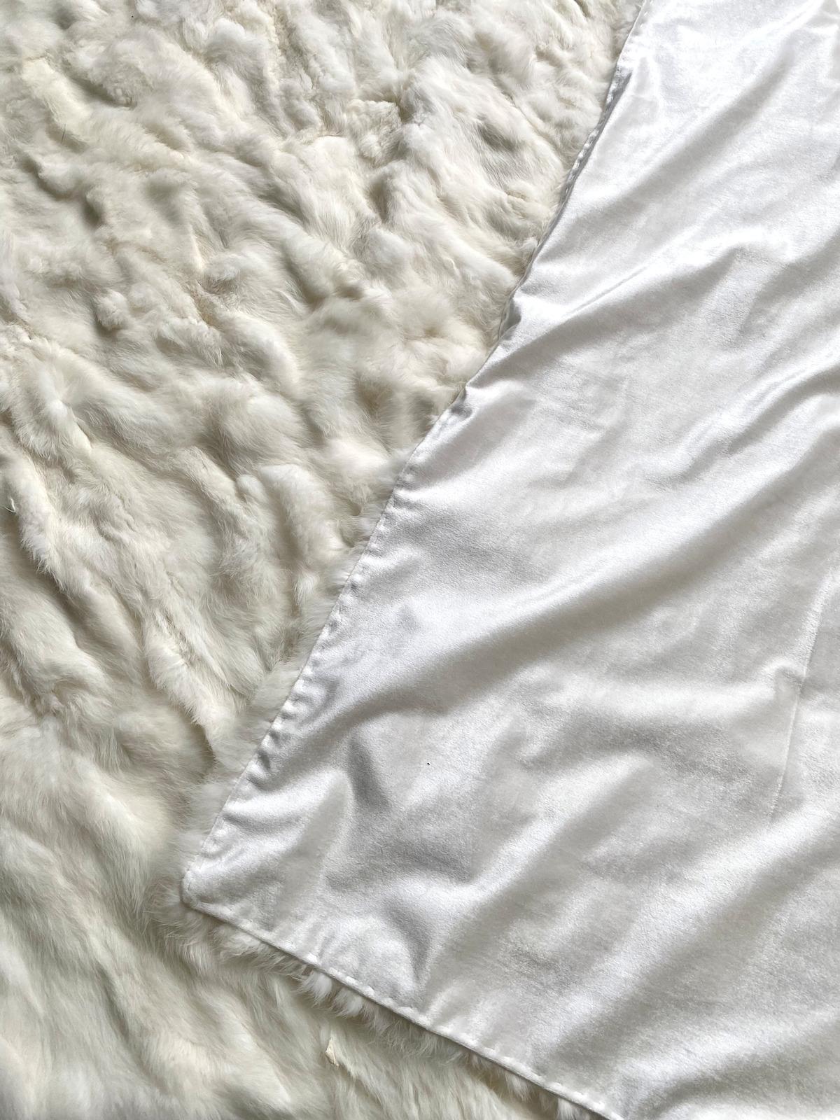 White Rabbit Fur Blanket – 7x8 ft King Size (Customizable)