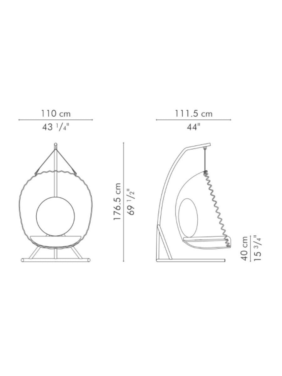Dimensions of a product shown in two views with measurements in centimeters.
