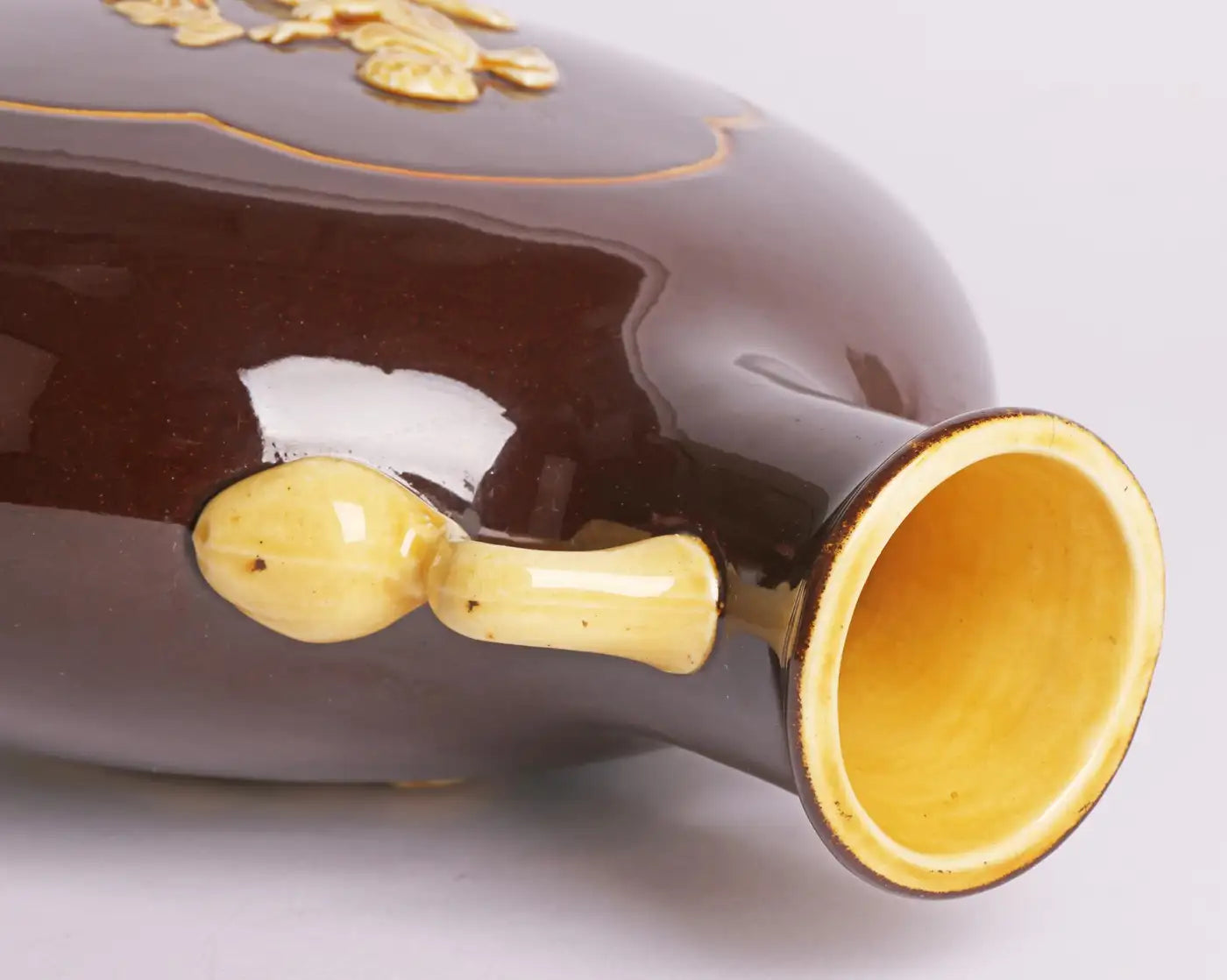 English Aesthetic Movement Treacle Glazed Moon Vase with Classical Figures