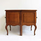 French Antique Style Carved Oak Nightstands 1960 Midcentury