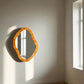 Asymmetrical Wall Mirror with Organic Rattan Cane Frame – Contemporary