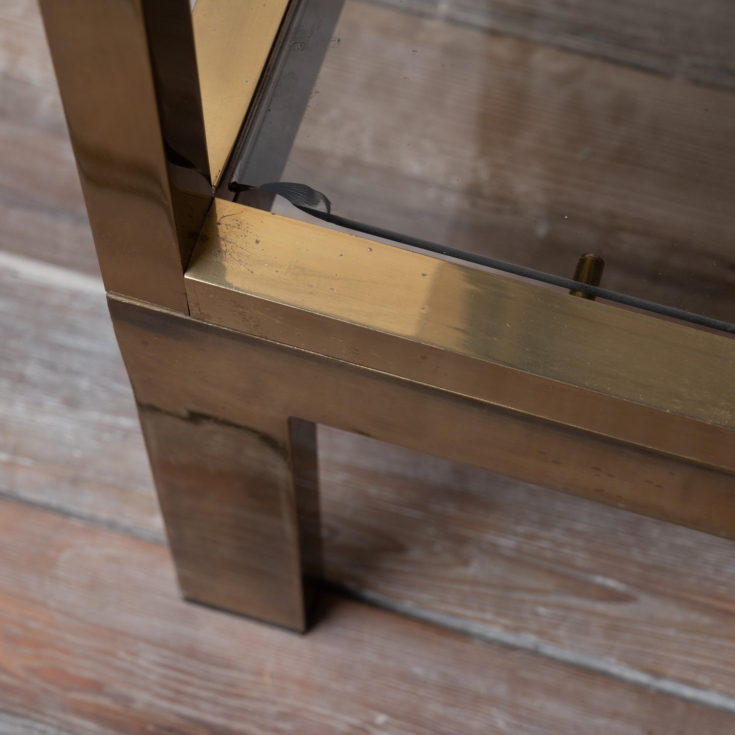 Mid-Century Italian Brass & Smoked Glass Étagère – 1970s