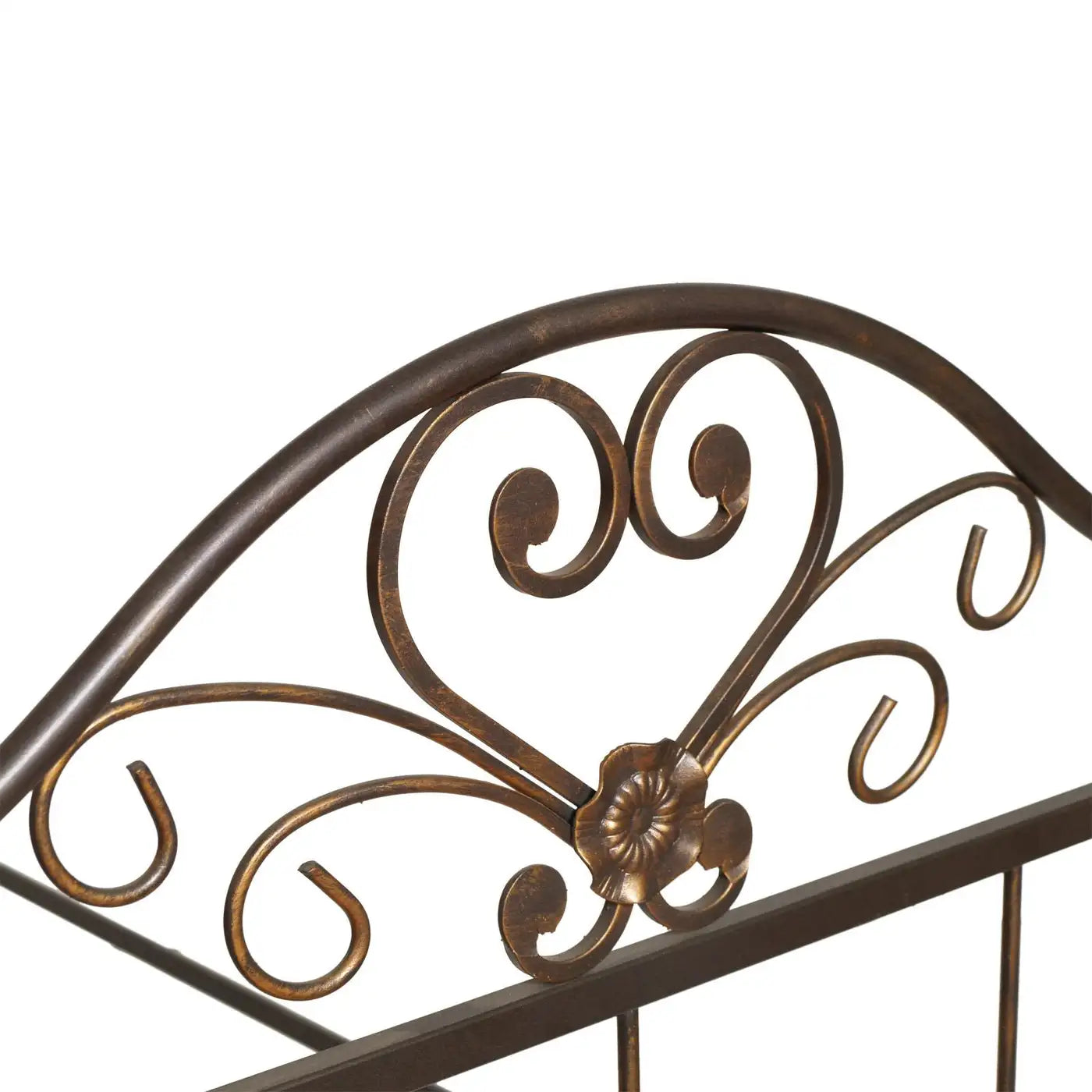 1960s Italian Art Nouveau Single Bed in Painted Wrought Iron, Golden Parts