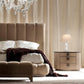 Giorgio USA Collection Italian Upholstered King Size Bed with Bronzed Brass Base
