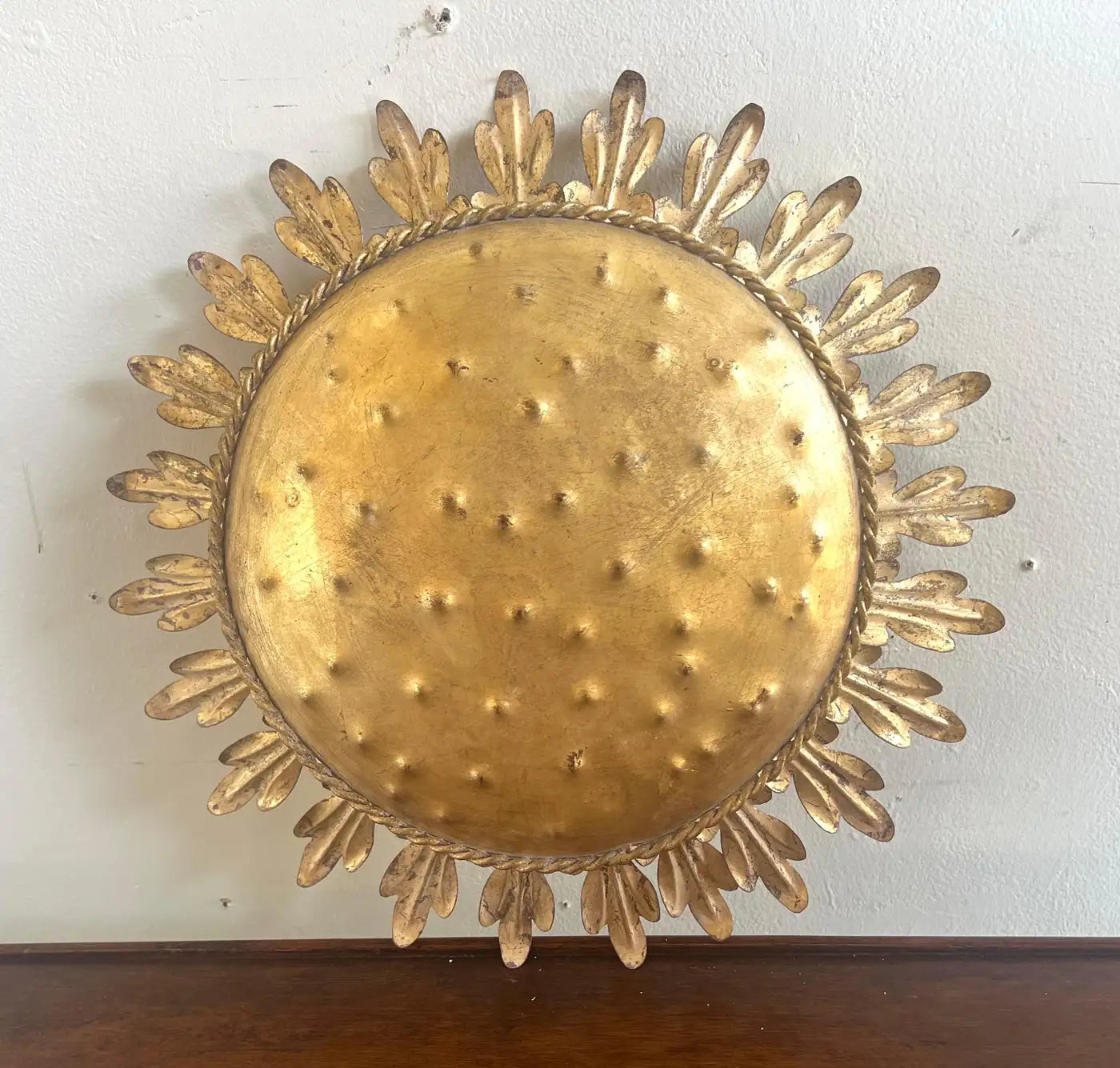 Gold Metal Sunburst Ceiling Light