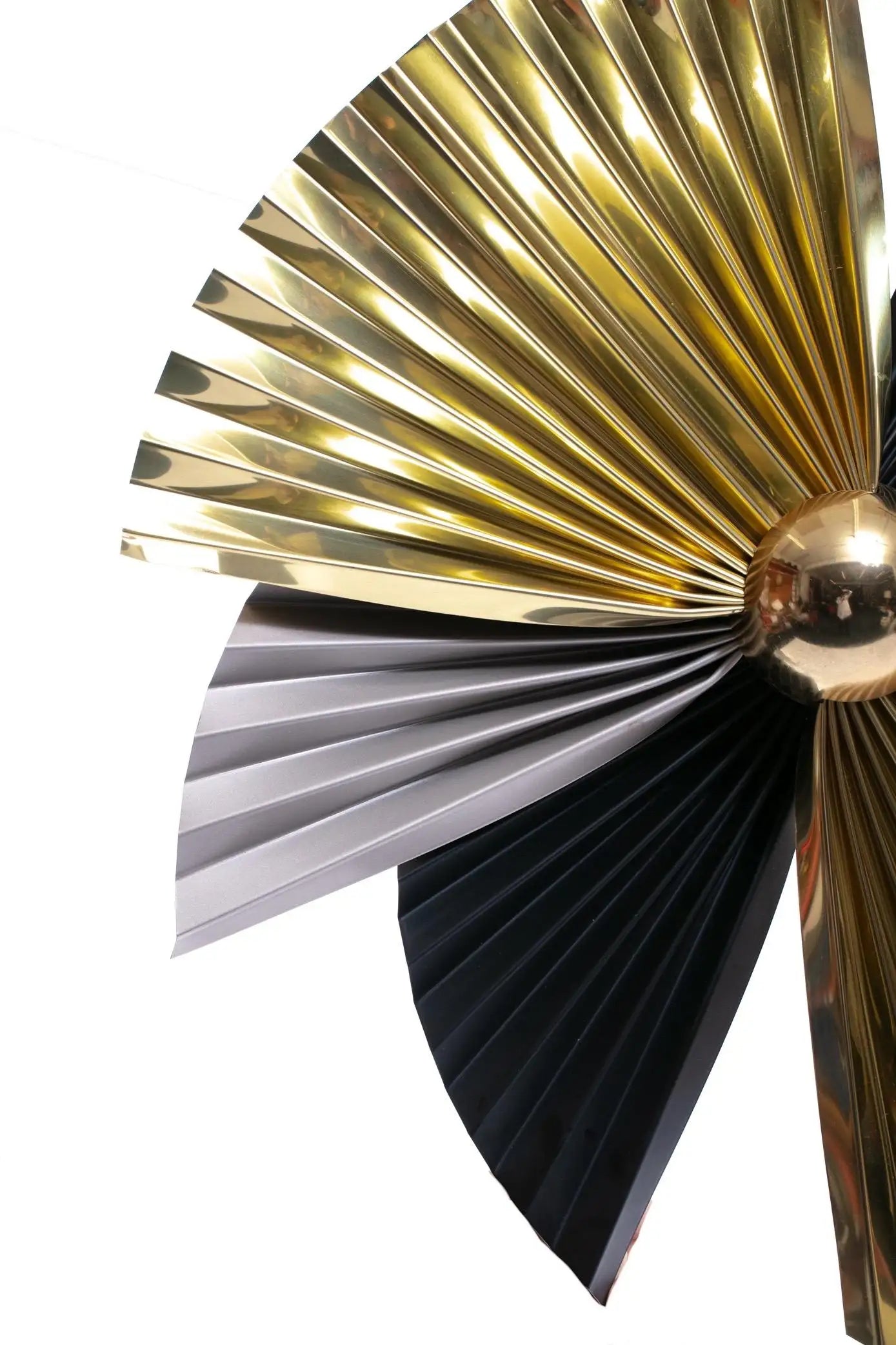 Brass, Chrome and Black Metal Wall Art