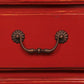 Deep Red French Provincial 11-Drawer Dresser with Brass Hardware