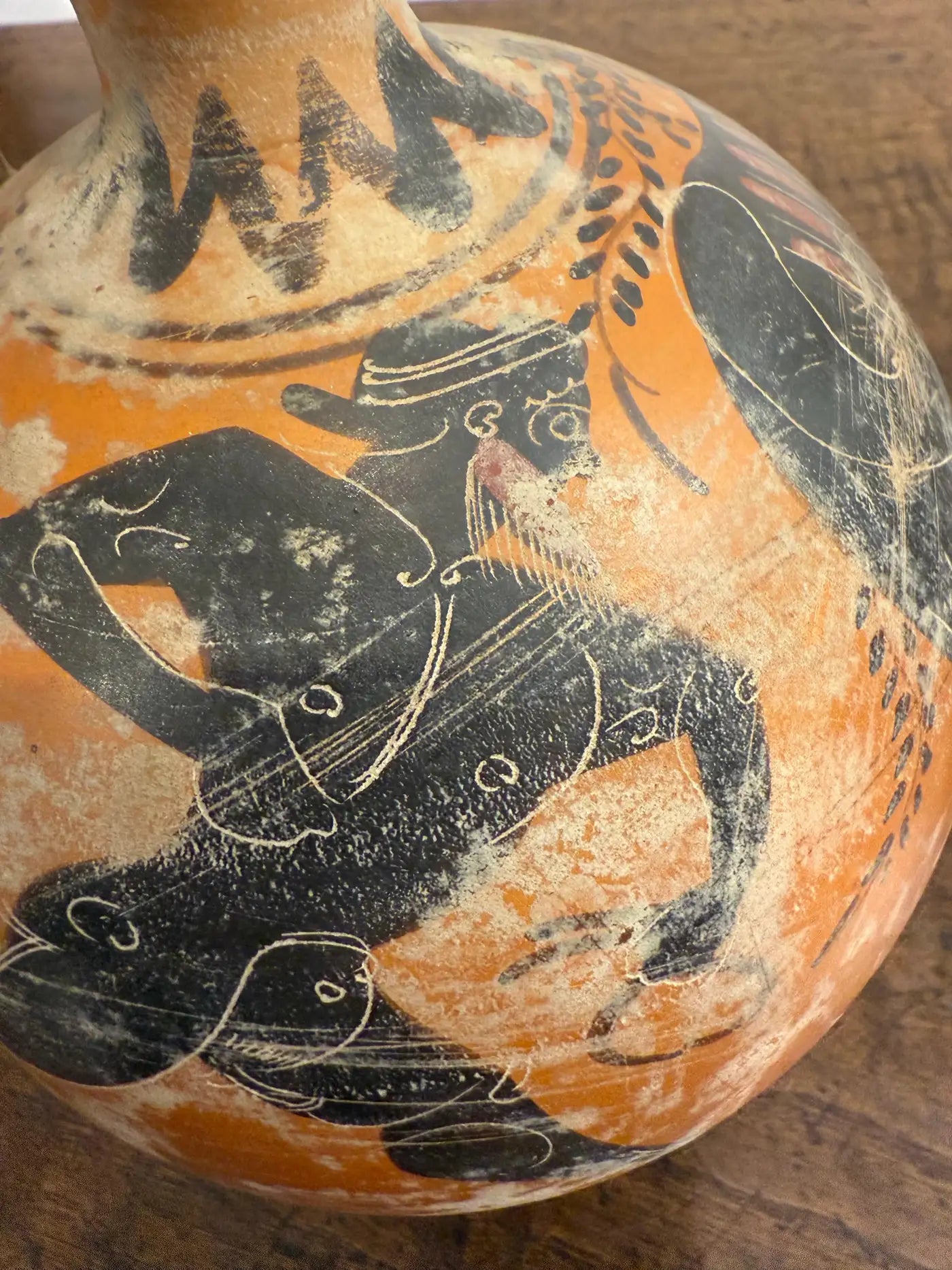 A Greek Black Figure Style Grand Tour Squat Lekythos, 19th Century