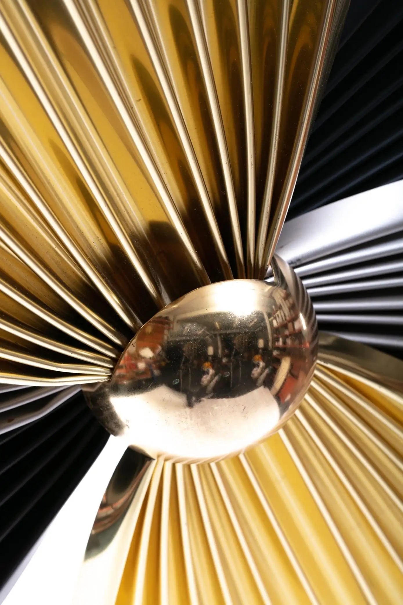 Brass, Chrome and Black Metal Wall Art