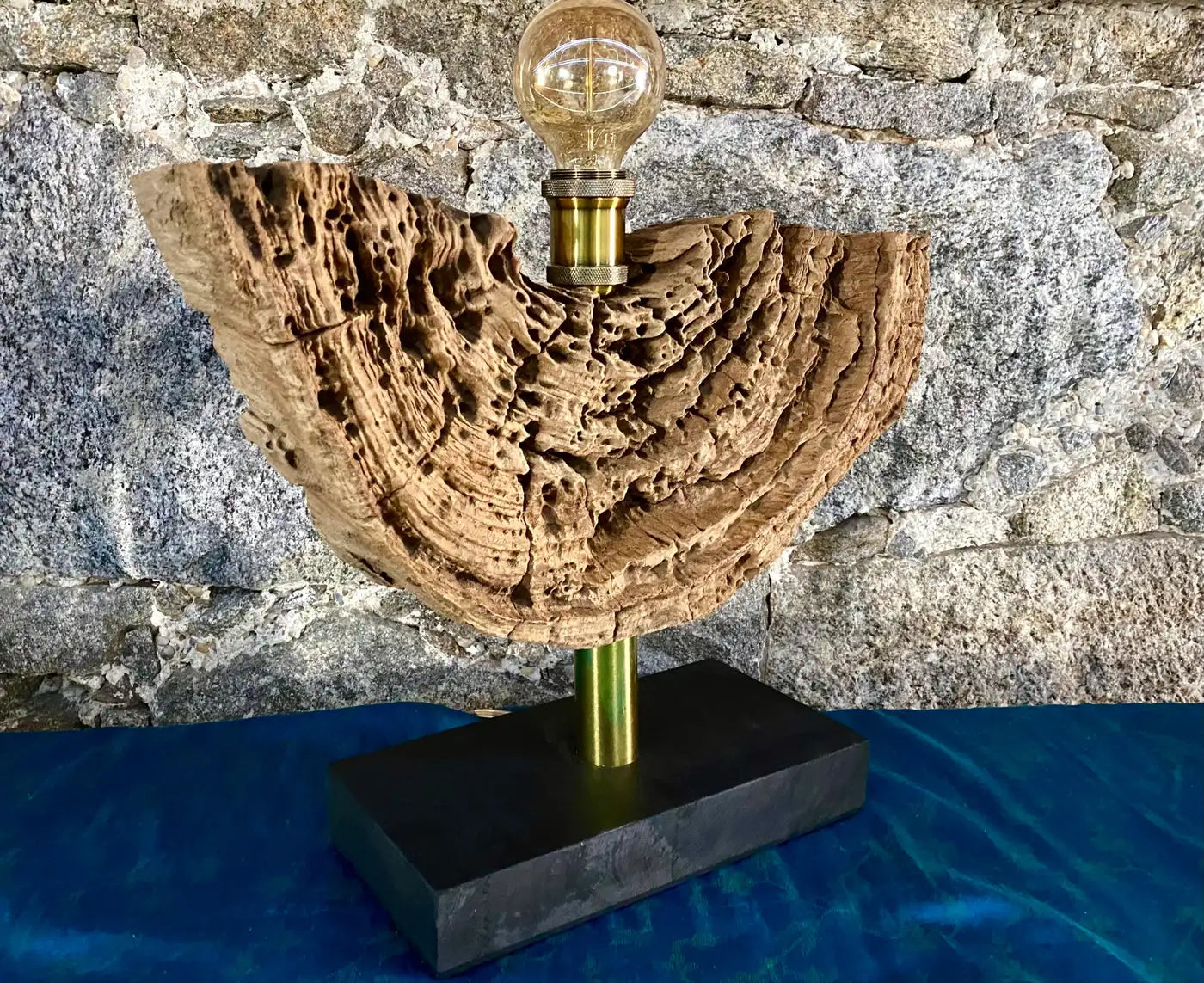 Modern Organic Driftwood Table Lamp with LED Lightbulb Ball, 2021