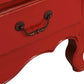 Deep Red French Provincial 11-Drawer Dresser with Brass Hardware