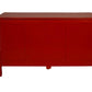 Red wooden cabinet on a white background