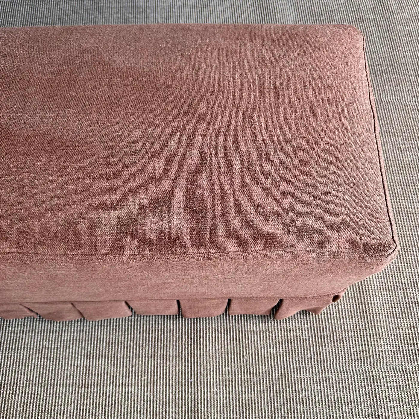 April Slip Covered Linen Bench with Pleated Skirt — Bloom Home Inc