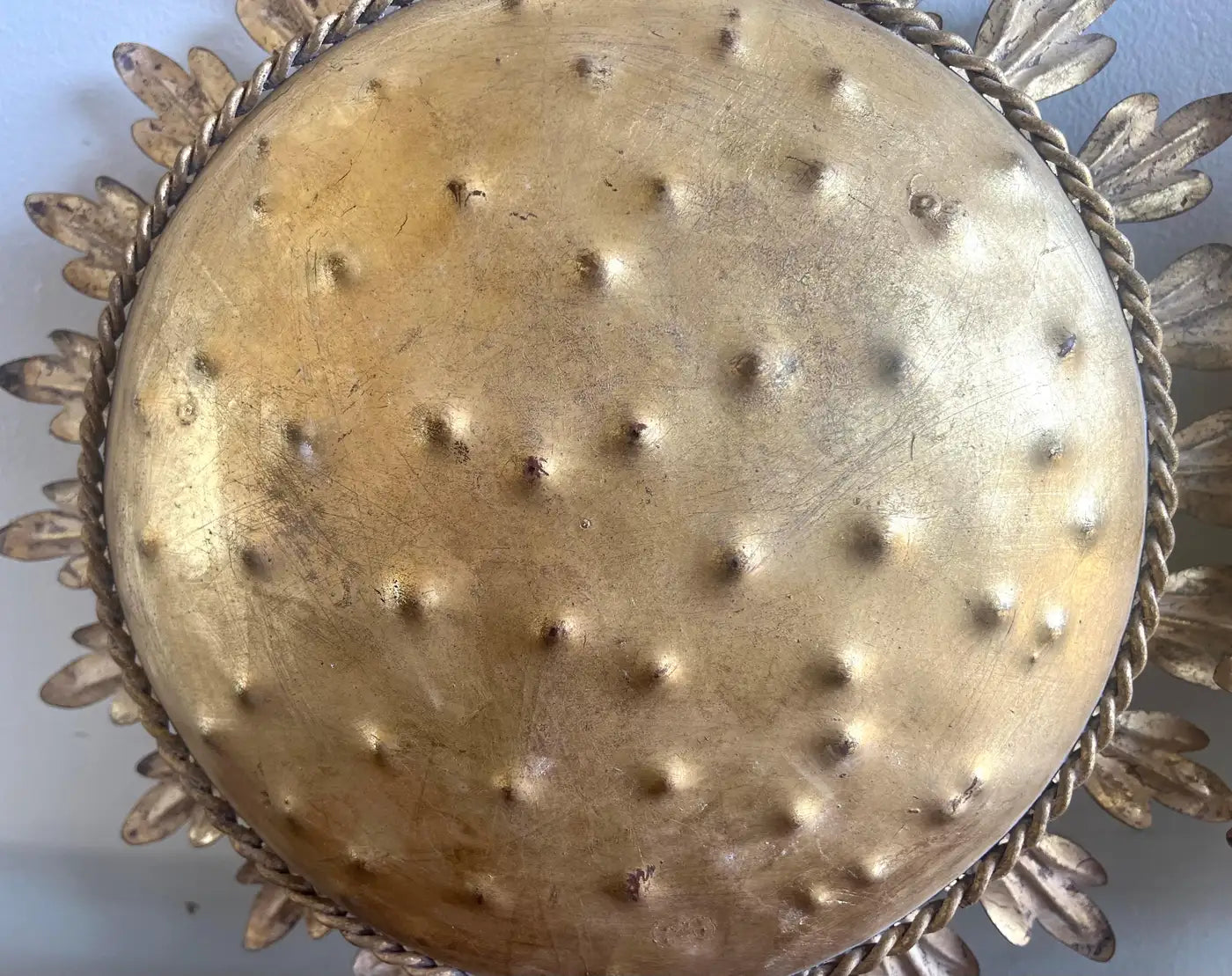 Gold Metal Sunburst Ceiling Light