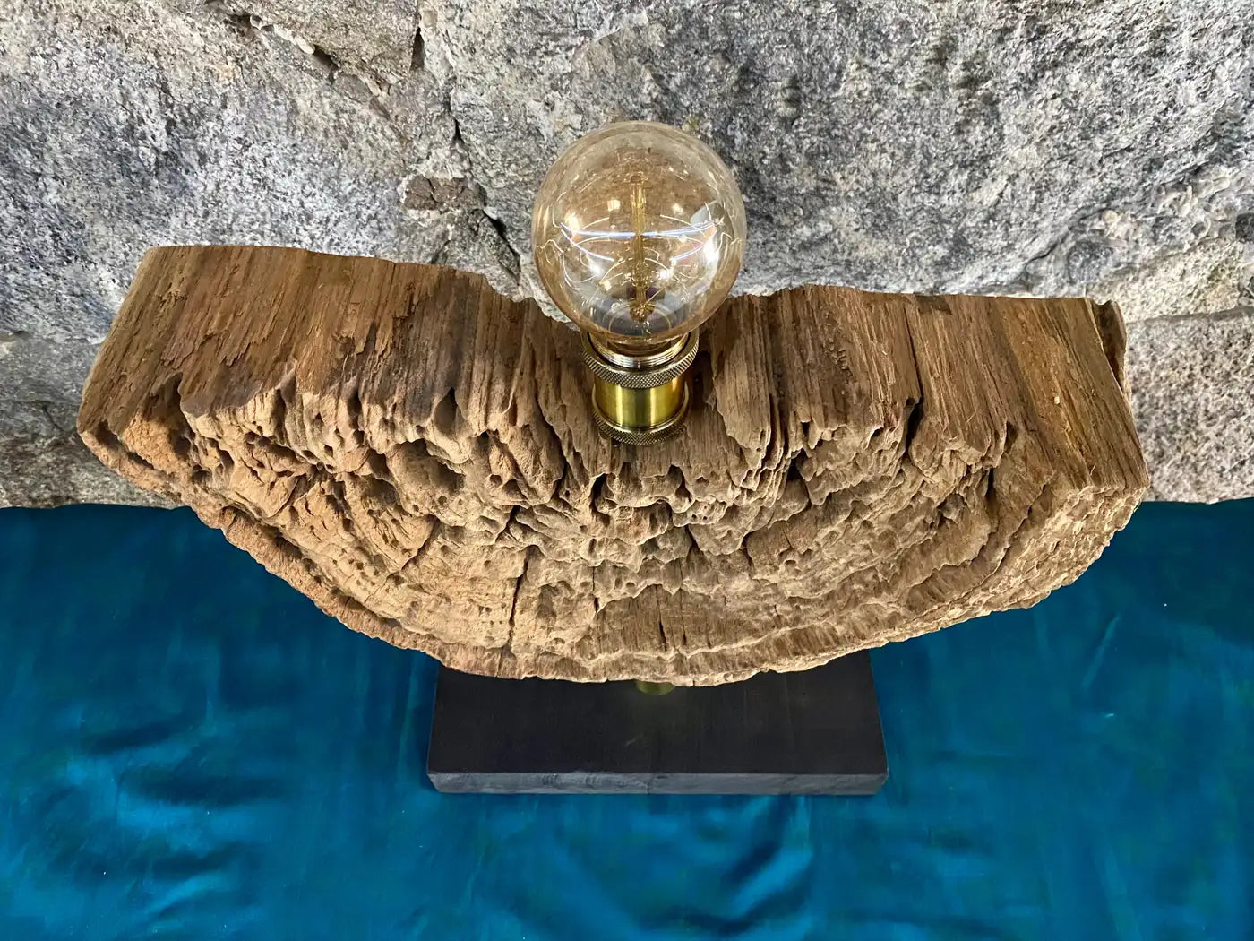 Modern Organic Driftwood Table Lamp with LED Lightbulb Ball, 2021