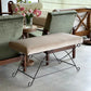 Panoplie Iron Loop Bench in Brown Italian Mohair