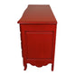 Red wooden cabinet on a white background