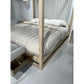 Light Mid-Century Modern Canopy Bed Queen Size